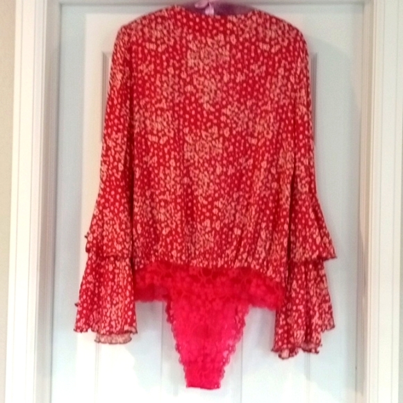 Pink Rose Viscose Free People Bodysuit - Picture 3 of 11